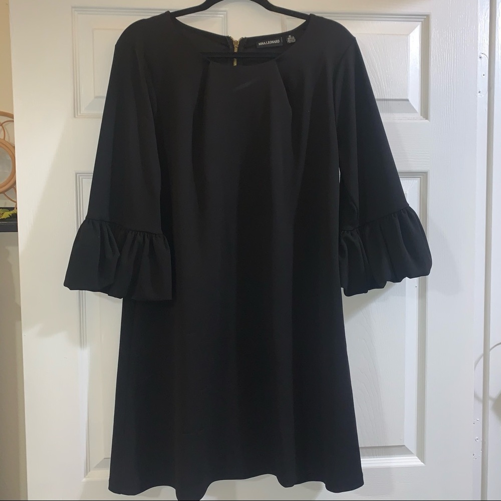 Black Flutter sleeve Cocktail Dress